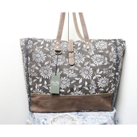 Handbag Leather By Myra, Size: Large